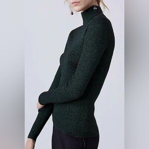 Diane von Furstenberg Tess Metallic Sweater | medium | black/green